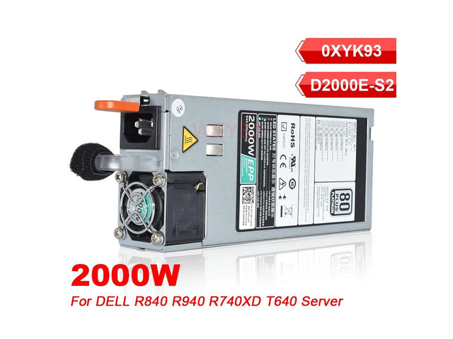 2000W Power Supply D2000E-S2 0XYK93 XYK93 Suitable for R840 R940 R740XD T640 Server EPP Switching Power Supply DPS-2000EB-2 A