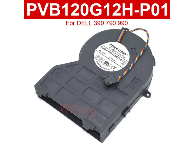 12V DC brushless fan PVB120G12H-P01, 0.75A, 4-pin CPU fan suitable for cooling 390/790/990 SFF computers.