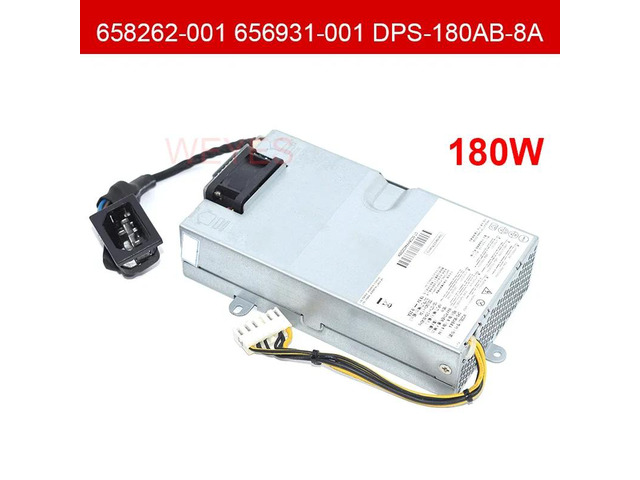 180W power supplies for 4300 and 6300 AIO, including models 658262-001, 656931-001, 699890-001, DPS-180AB-13A, DPS-180AB-8A, and PA-1181-8.