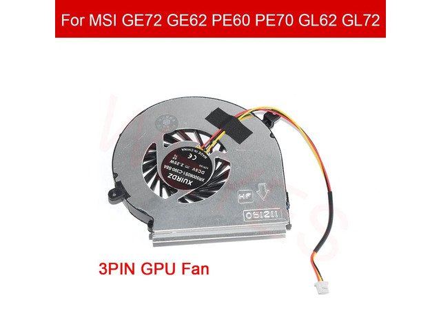 GPU cooling fan for GE72, GE62, MS-1795, PE60, PE70, GL62, GL72 (DC5V, PAAD06015SL, 3-pin)
