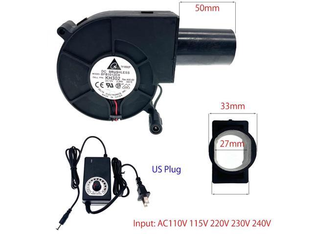 Grill Fan BFB1012EH PWM Blower 9733 97x97x33mm 12V 2.94A High Airflow 110V 220V AC Power Fan Speed Controller (Blower with US Plug)