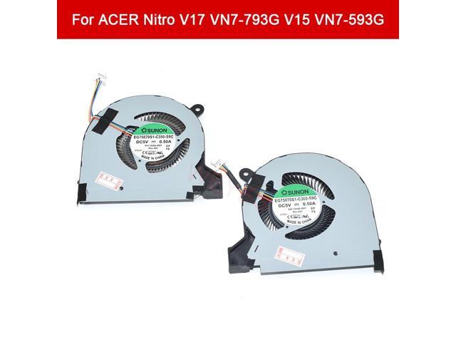 CPU and GPU fans for V17 VN7-793G / V15 VN7-593G, DC5V 4-pin laptop cooler EG75070S1-C350-S9C EG75070S1-C360-S9C
