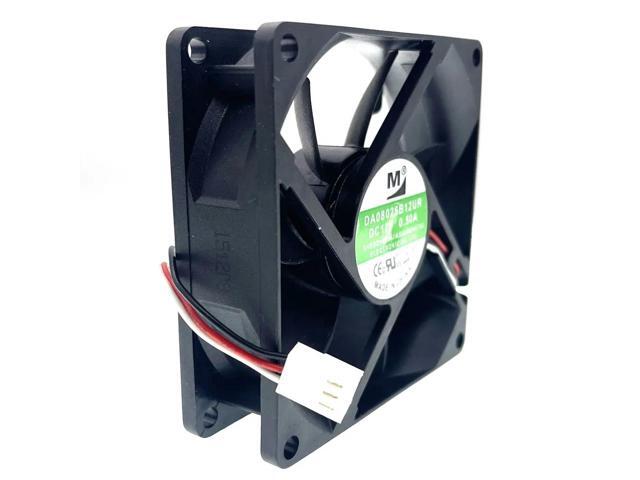 DA08025B12UR 8cm 8025 80x80x25mm 80mm Fan DC 12V 0.50A Dual Ball Bearing High Airflow Cooling Fan for Server Inverter Power Supply (KF2510 3Pin)