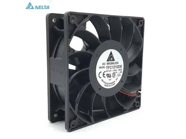 120mm high-speed fan for TFC1212DE 12038, 12V 3.9A PWM fan 250CFM ASIC miner cooler, 5500RPM dual ball bearing (2 wire)