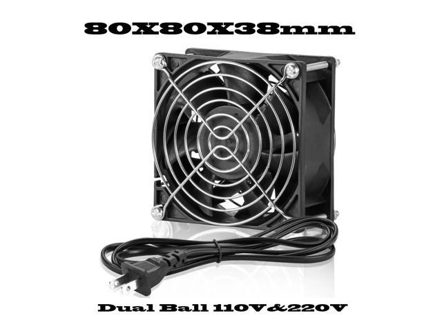EC motor fan (EU Plug) (SXDE8038) double ball head AC 115V/230V energy-saving server chassis