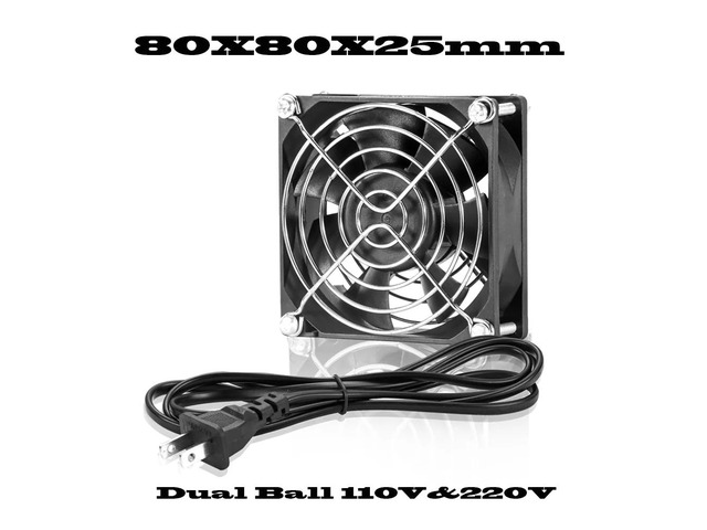 EC motor fan (US standard) (SXDE8025) double ball head AC 115V/230V energy-saving server chassis