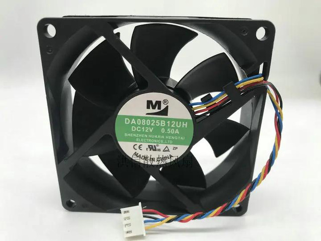 DA08025B12UH DC 12V 0.50A 80*80*25MM 8CM 80mm Cooling Fan 4-Pin PWM Shenmei Power Supply Cooler