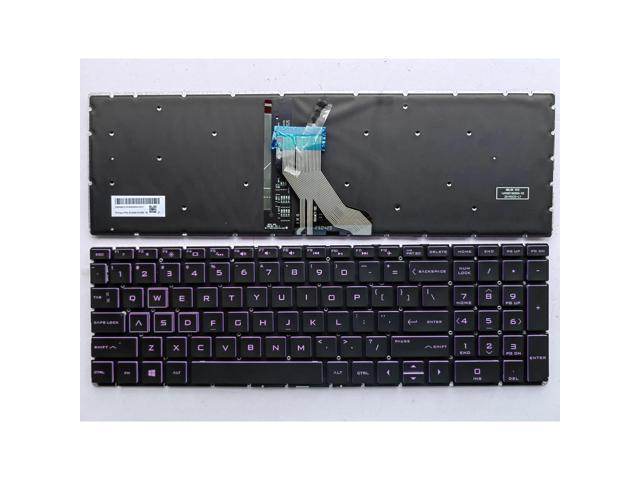 Compatible with Pavilion 15-CR 15-CW 15-DR 15-EC 15-CX 15-DK TPN-C133 TPN-C141 US-style laptop keyboard (purple backlight)