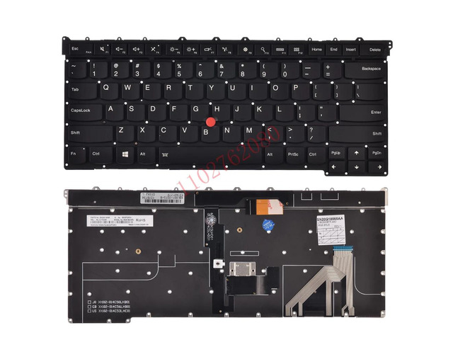 X1 Carbon 3rd Generation (2015 Model) 20BS 20BT TP00061B Laptop Replacement US Keyboard (Dot Backlight US)