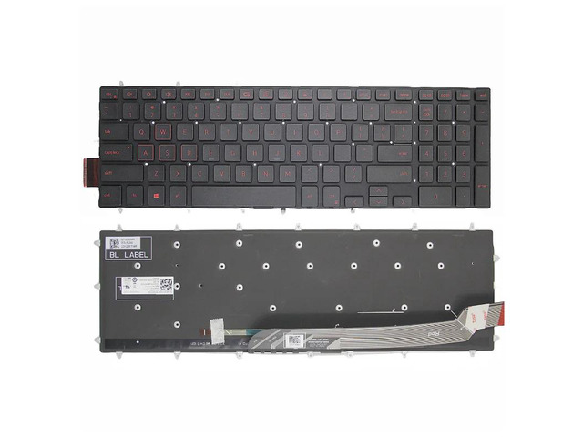 Keyboard (red with backlight) for US-spec laptops compatible with Inspiron G3 15 3579 3779, G5 15 5587, and G7 15 7588.