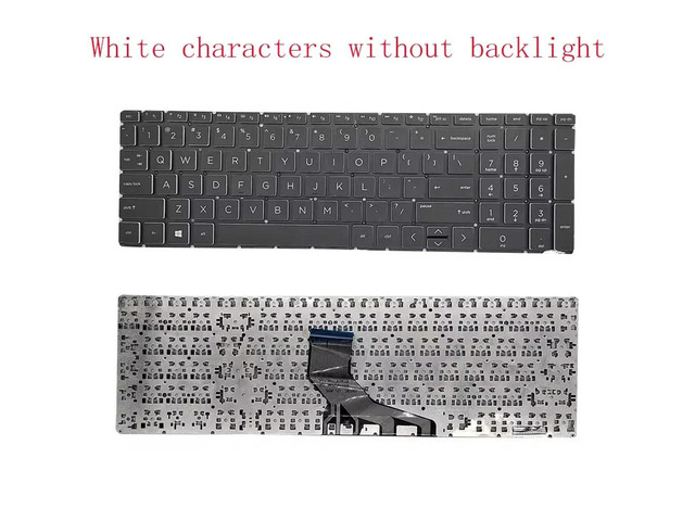 Replacement backlit keyboard L20333-001 AM28B000300 TPN-C133 (white, no backlight) for 15-cx, 16-a, 15-dk, 15-ec, and 17-cd series laptops.