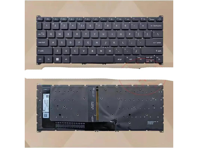 Keyboard for laptops A514-55G-57Q3, A514-55A, 514-55-37VX, N22C5, and S40-54-5389 (Black Backlit, USA)