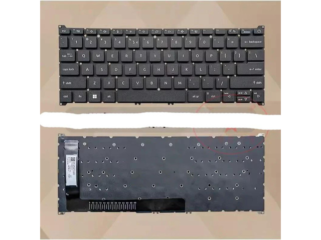 Keyboard for laptops A514-55G-57Q3, A514-55A, 514-55-37VX, N22C5, and S40-54-5389 (Black, USA)