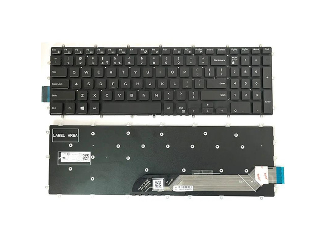 US-made keyboard (white, no backlight) for Inspiron 3785, 3790, 3793, 5565, 5567, and 5570 laptops.