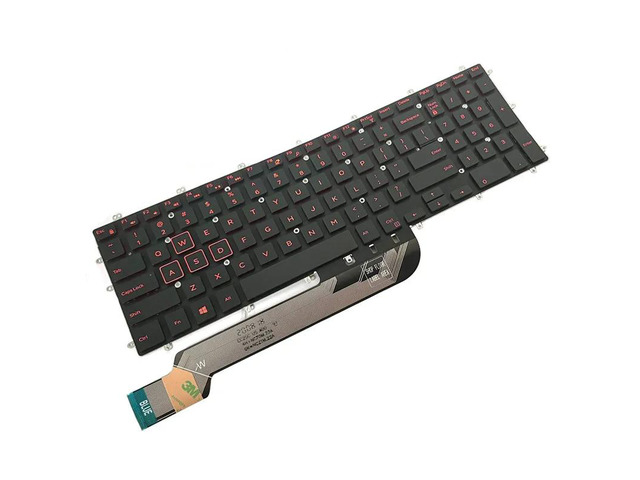 US-made keyboard (red, no backlight) for Inspiron 3785, 3790, 3793, 5565, 5567, and 5570 laptops.