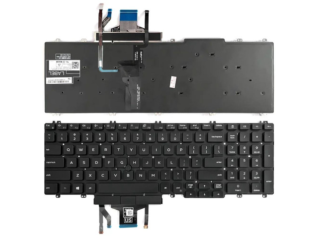Replacement keyboard for Latitude 5500 5501 5510 5511 Precision 3540 3541 3550 3551 series laptops, with backlight and pointer, US layout.