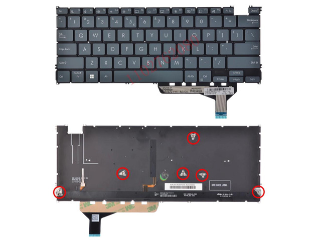 US-style keyboard backlight (blue 6-screw) for Zenbook Lingyao 14 UX3402Z UM3402 S13 X13 UM5302T Q409ZA UM5302LA UM5302TA UX3402V laptops.