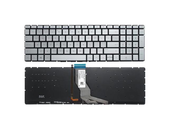 US-style backlit laptop keyboard for models 15-BS000, 15-BS009CA, 15-BS013DX, 15-BS014CY, 15-BS015CY, 15-BS015DX, and 15-BS016CY, silver.