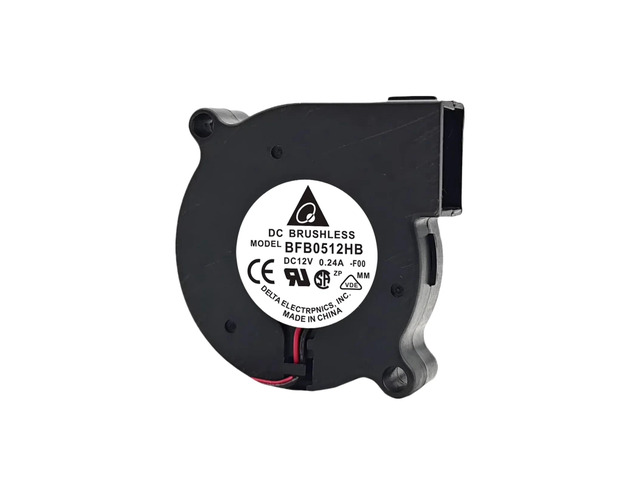 BFB0512HB 12V 0.24A Blower - 50x50x15mm, 11866RPM Centrifugal Turbine Fan, 2.88W, suitable for industrial cooling.