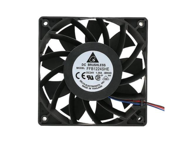 Suitable for FFB1224SHE 12038 24V 1.20 5500RPM high airflow converter cooling fan, compatible with 120*120*38mm fans.