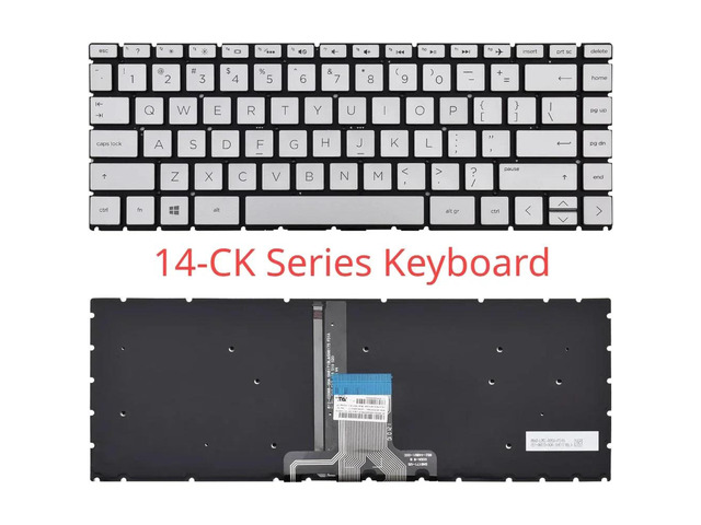 Replacement keyboards (black with backlight) for the 14-CK, 14-CD, 14-CM, 14-DG, 14-DQ, 14s-DQ, 240, G7, 245, G7, 246, G7 Pavilion X360, 14-CD,...