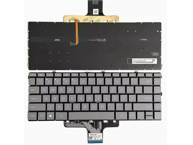 US-style keyboard (US backlit gray) for 14-EM, 14-EP, 14-EK, 15-EY, 15-EW TPN-C157, C158 laptops.