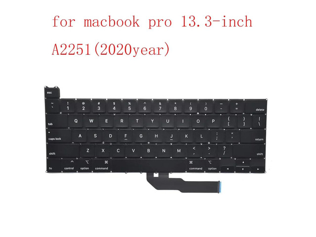 Replacement keyboard for A1706, A1708, A2141, A2179, A2251, A2337, A2289, A2338, and A2442 (US layout) (A2251 US layout)