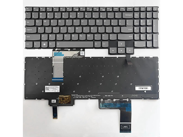 Gray keyboard (US version) with RGB backlighting for Legion Slim 5 16AHP9 16ARP9 16IRX9 16APH8 16IRH8 83DH 83EX 83DG laptops.