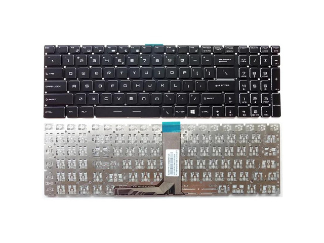 US version laptop keyboard (black, no backlight) compatible with GL62VR, GP62M, GL72M, GT76, GE63VR, GT72VR MS-16J2, 16J3, 16J4, 16H5, 16H4, 16J6,...