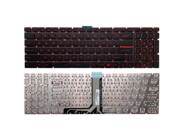 US version laptop keyboard (red, no backlight) compatible with GL62VR, GP62M, GL72M, GT76, GE63VR, GT72VR MS-16J2, 16J3, 16J4, 16H5, 16H4, 16J6,...