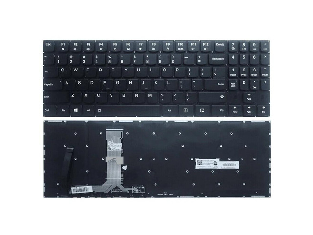 Backlit US-style laptop keyboard (black RGB backlight) for Y520, Y520-15IKB, Y720, Y720-15IKB, R720, R720-15IKB, Y530, and Y730 models.