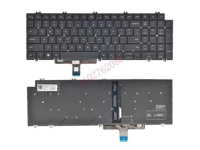 Compatible with Precision 3560 3561 3570 3571 Latitude 5520 5521 5530 5531 0N7N16 T9DR1 T6FVY pointerless backlit laptop keyboard (black, US style...