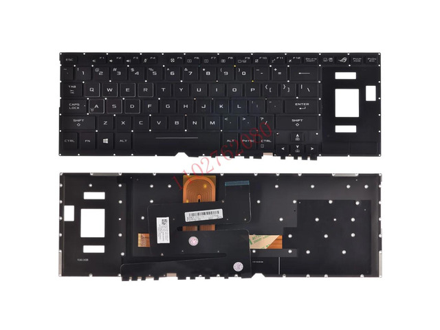 Backlit keyboard for US-spec laptops compatible with Zephyrus S, GX531GM, GX531GS, GX531GW, and GX531GX models.