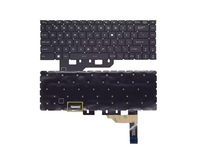 White backlit keyboard (black RGB backlight) for US version laptops MS-14D1, MS-14D3, MS-1552 Modern 14 - B11S 14 B10MW B10RASW B10RBSW B11M