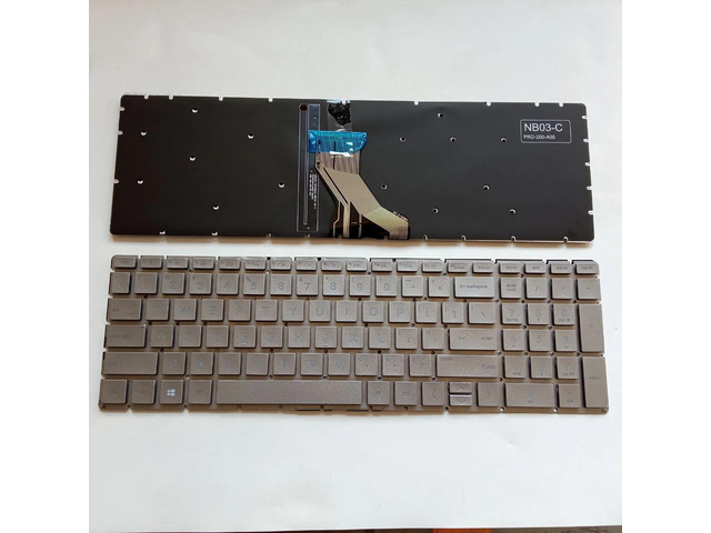 Suitable for 15T-DA, 15T-DB, 17-BY, 17-CA, 250, 255, G7, TPN-C135, TPN-C136 US-style laptop keyboard (US silver backlight)
