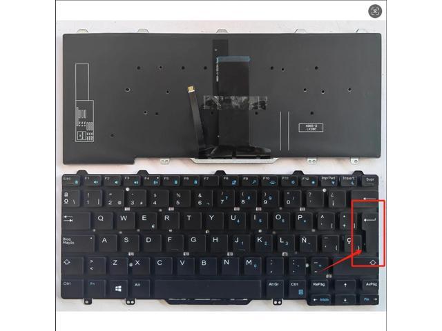 Keyboard for Latitude 3340, 3350, E3340 14, E5450, E7470, E7450, E5470, E5480 0VW6J9 Notebooks (US SP, UK) (Backlit SP)