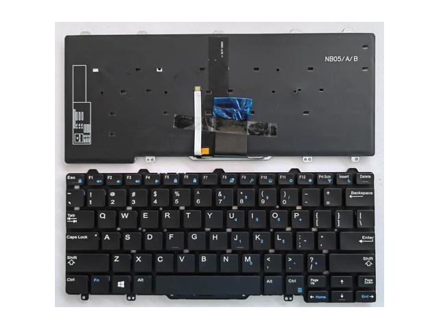 Keyboard for Latitude E7250 E5250 MP-13P1 VW71F 0VW71F US-style laptops (black, US-style backlit)