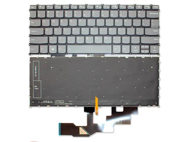 Backlit keyboard (gray) for US version laptops S540-13API, S540-13ARE, S540-13IML, and S540-13ITL 13 Pro (2019, 2020, and 2021 models).