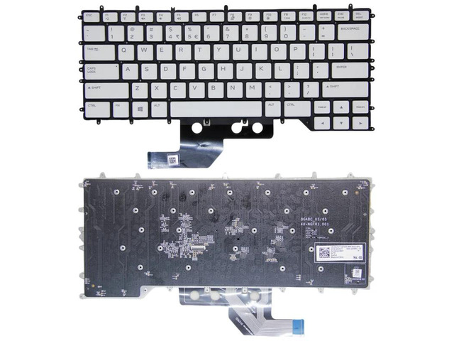 Keyboard for the US version of the M15 R2 2019 laptop, with RGB backlighting, frameless design, black/white (white).