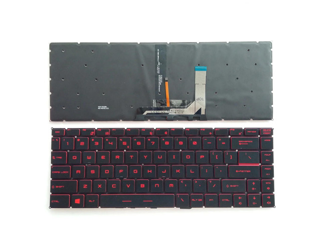 Keyboard for MS-16R6, MS-16S1, MS-16S2, MS-16W1, and MS-16W2 laptops (US version) (red backlight)