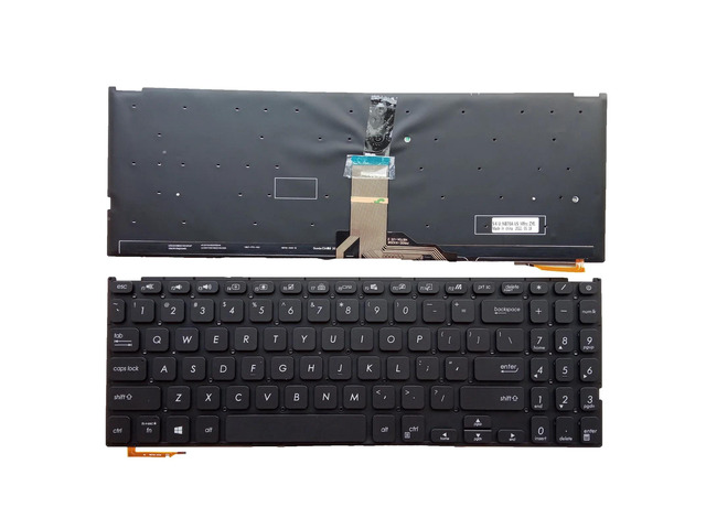US version laptop keyboard for X509, X509B, X509D, X509F, X509J, X509M, X509U, M509, and M509D, in black and silver (black with US backlighting).