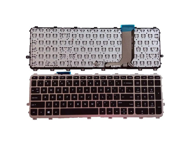 US keyboard with silver bezel for laptops 15-J, 17-J, 720244-001, 711505-001, 736685-001, 6037B0093301, and V140626AS2.