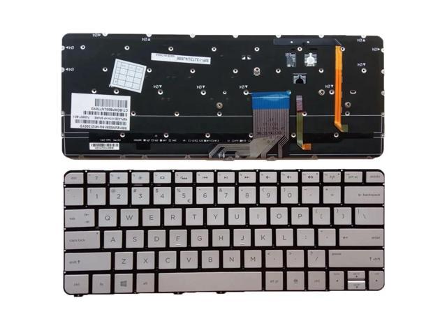 Keyboard with backlighting for Spectre XT 13-3000, 13-3000ea, and 13-3000eb TPN-F111 laptops, US silver color.