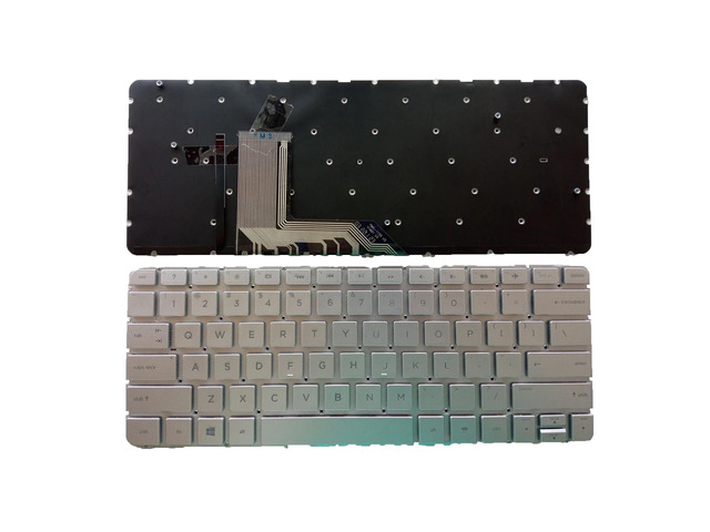Backlit US keyboard (silver backlighting) for Spectre X360 13-4000 13-4100 13-4200 Spectre PRO x360 G1 G2 TPN-Q157 Q213 13-Y laptops.