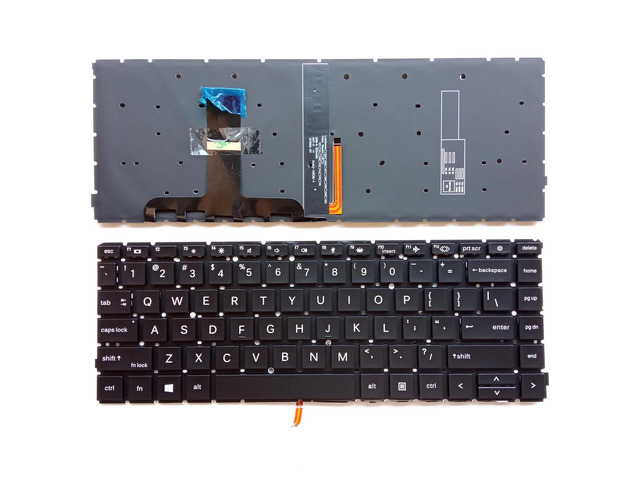 US-style laptop keyboard (black, backlit) for ProBook 440, 445, 445R, G8, 640, G7, G8, HSN-Q27C, HSN-Q31C, 440 14-inch G9, HSN-Q32C-4, and Q35C.
