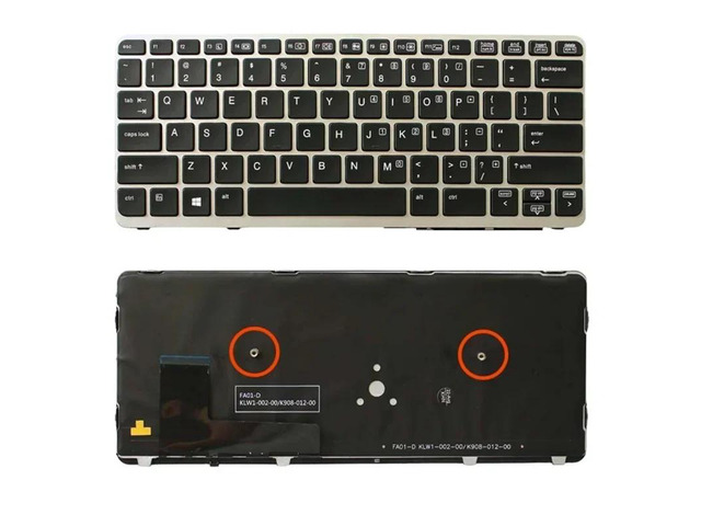 US-style keyboard for 820 G1, 820 G2, 720 G1, 720 G2, and 725 G2, with backlighting and pointing functionality (silver).