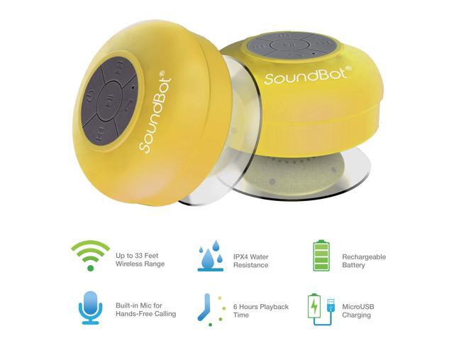 Waterproof Shower Speaker HD Water Resistant Bluetooth Handsfree Portable with Loud Clear Sounds 6+hrs of Playtime, Wireless Suction Cup Small...