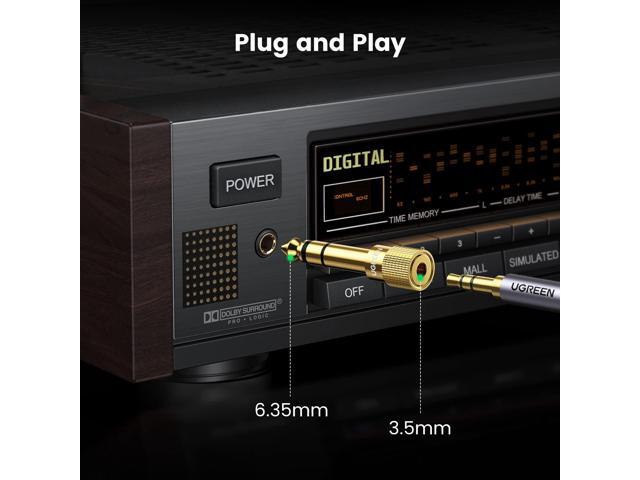 6.35mm 1/4 Male to 3.5mm 1/8 Female Stereo Headphone Adapter Audio Jack Plug Gold Plated for Speaker Headphone Guitar Digital Piano Amp, 2 Pack