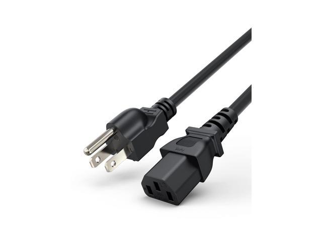 [2-Pack] 3 Feet 18 AWG Universal Power Cord for NEMA 5-15P to IEC320C13 Cable, 0.915M / Black