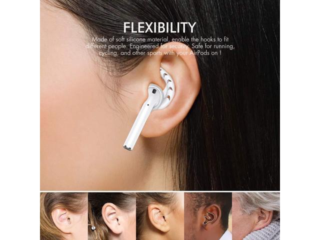 3 Pairs Ear Hooks Cover Silicone Accessories Compatible with AirPods and EarPods Headphones (Milk White)
